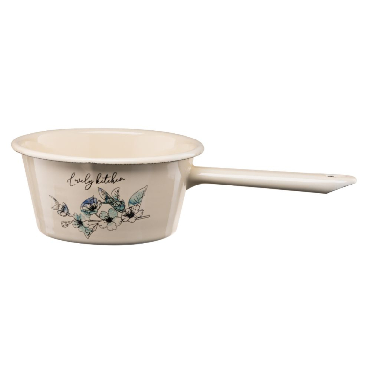 Rondel emaliowany z rączką FLORES 14cm/0,6l wzór 2